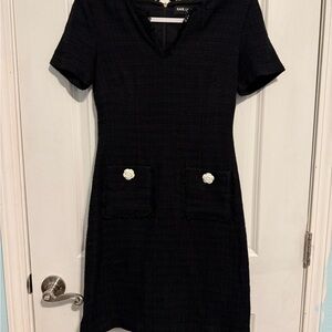 Karl Lagerfeld Black Textured Mini Dress